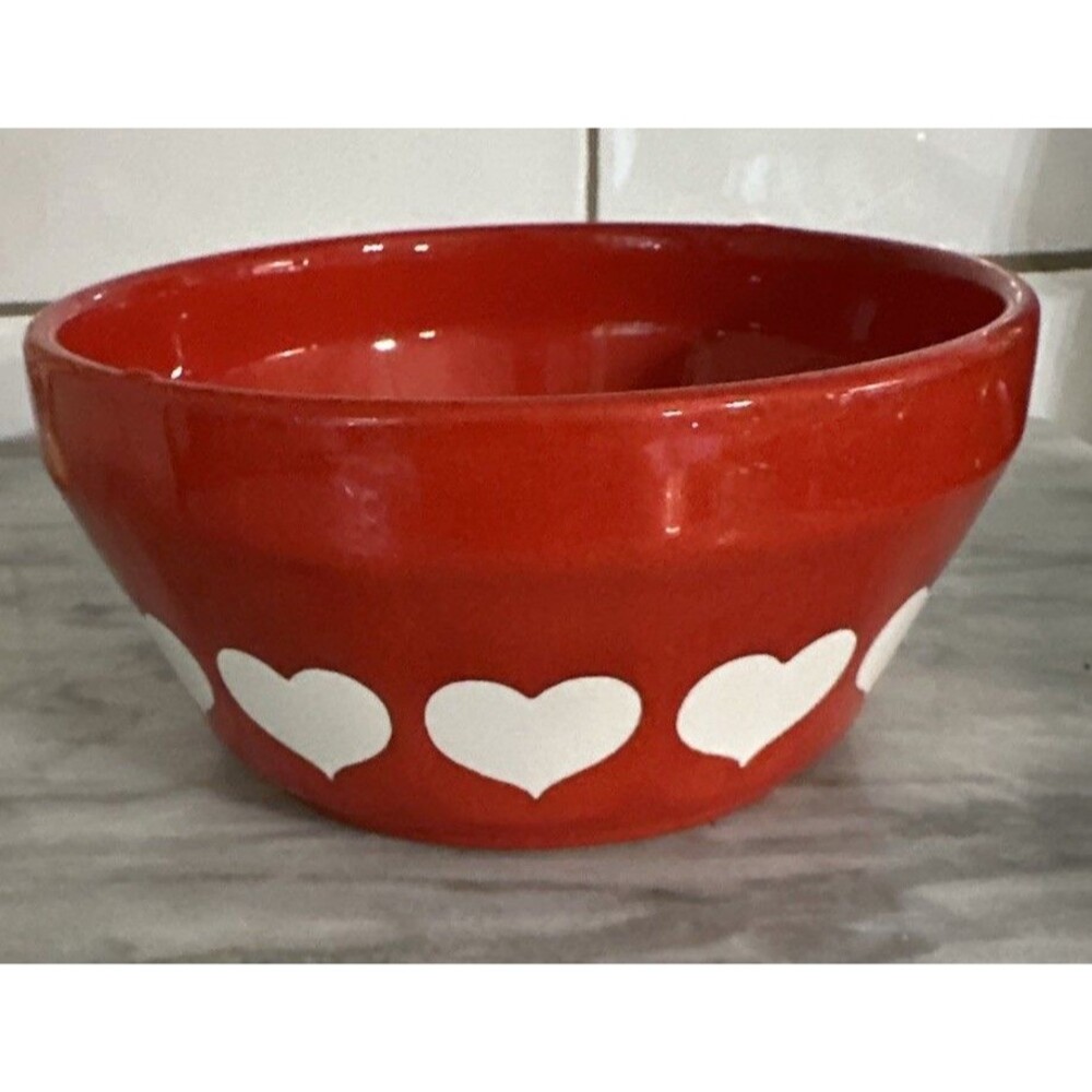 Vintage Waechtersbach HEART 7.5” Round Serving Bowl Red W. Germany
